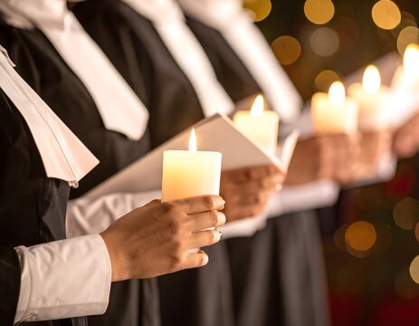 Choir Singers Holding Lit Candles
