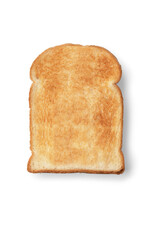 One thick slice of toast on a white
