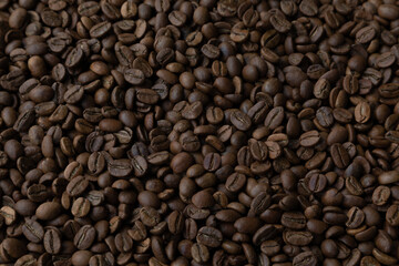 Roasted coffee beans for background or wallpapers.