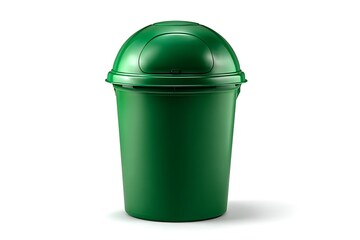 Modern green trash can with self closing lid, perfect for clean sustainable environments and efficient waste management solutions