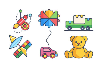 Collection of colorful toys