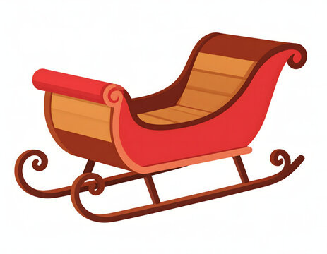 Classic Red Santa Sleigh Illustration for Festive Holiday Designs
