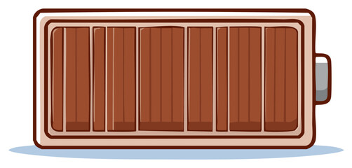 Fully charged battery icon symbol of energy and power cartoon style vector graphic