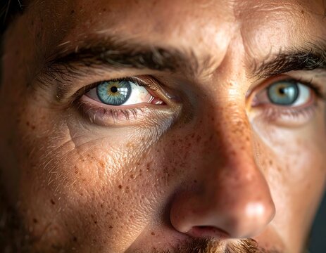 Close-up of a Man's Eyes and Face