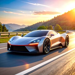 Obraz premium Sport car on road