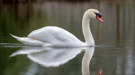Obraz premium Swan floating on water