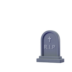 Obraz premium 3d rendered gray tombstone with arc top and rip engraving minimalist style