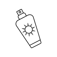 Obraz premium Outline of sunscreen bottle design on transparent background