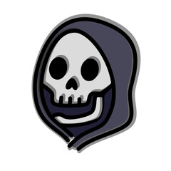 Scary Hooded Grim Reaper Skull