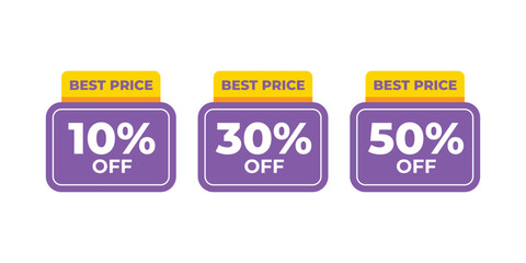 Purple and Yellow Mega Sale Stickers for Retail Promotions