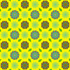 Colorful mandala drawings, fabric patterns, wallpapers	