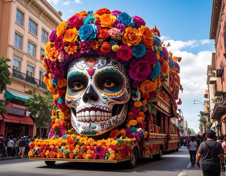 Day of the Dead Floral Skull Parade Float