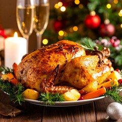 Festive turkey dinner