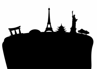 paris skyline with eiffel tower