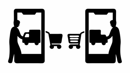 hand holding mobile phone with blank screen