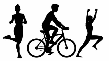 Fototapeta premium silhouette of a cyclist