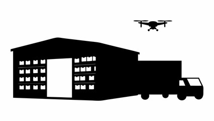 truck silhouette vector illustration