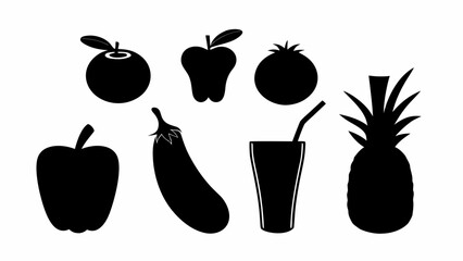 set of fruits and vegetables