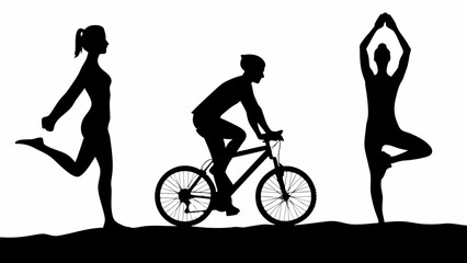 Fototapeta premium silhouette of a girl on a bicycle