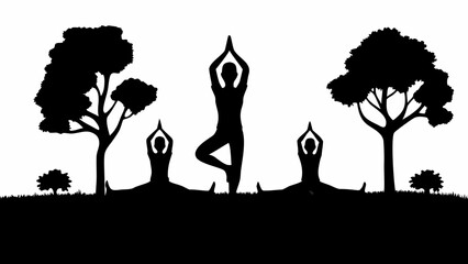 silhouette of a girl in a park