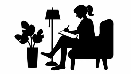 silhouette of a pregnant woman with a flower