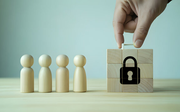 Securing data with lock symbol, representing privacy, protection, and digital security for business and personal use, symbolizing protection