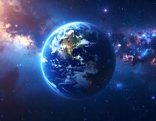 Fototapeta premium Earth from Space at Night