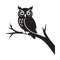 owl sitting on a tree branch