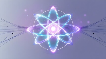 High Resolution Abstract Energy Pattern with Glowing Fractal and Futuristic Technology