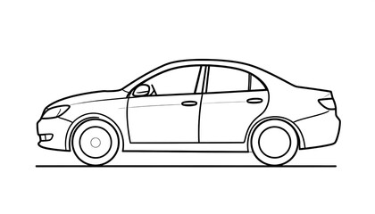 Sleek Sedan Outline - A Minimalist Automotive Design.
