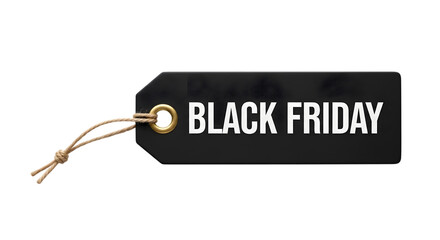 Black friday sale tag isolated on transparent background
