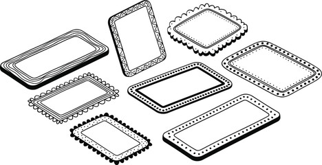 Isometric view of decorative frames