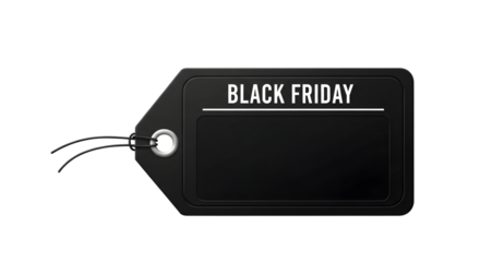 Black friday tag isolated on transparent background