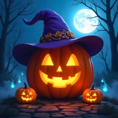 halloween background with pumpkin