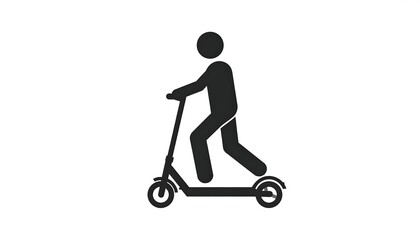 Silhouette of person riding an electric scooter