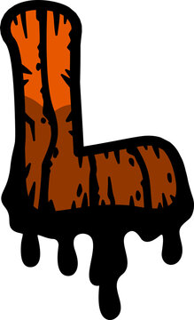 Halloween Spooky Wood Textured Alphabet L
