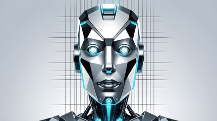 3D Robotic Head – Sci-Fi Cyberpunk Design