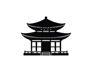 Silhouetted Asian Pagoda