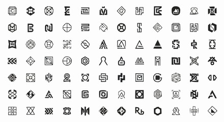 vector black alphabet