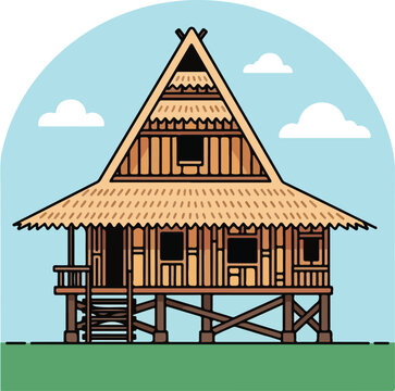 house with roof baho  style