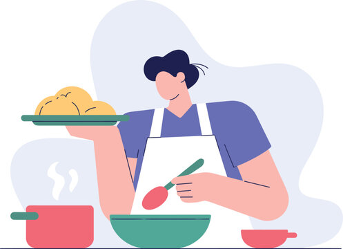 Person cooking baking delicious food healthy meal preparation kitchen culinary activity