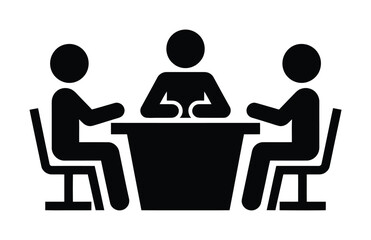 Business Meeting Icon, Team Discussion and Office Collaboration Symbol