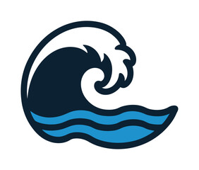 Ocean Wave Icon, Sea and Water Symbol