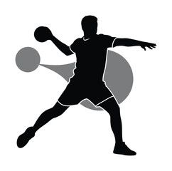 Handball Player Silhouette, Sports and Game Symbol