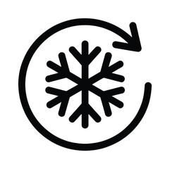 Snowflake with Circular Arrow, Cooling and Air Conditioning Symbol