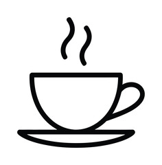 Coffee Cup Silhouette, Hot Drink and Café Symbol