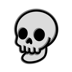 Minimal Black and White Skull