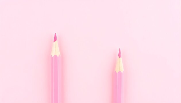 Minimalist Pink Pencils on Pink Background - Creative Simplicity.