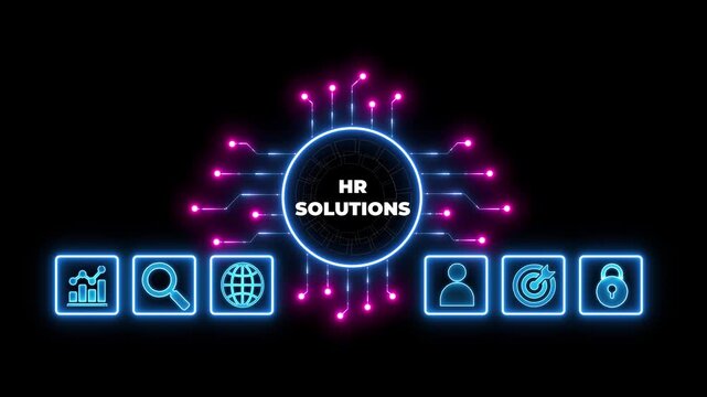 Human Resources Technology Concept.Digital HR Solutions and Business Process Automation Tools