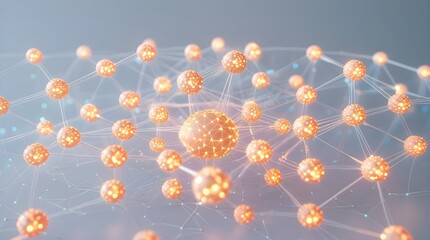Digital Glow Network with Futuristic Connection Lines and Data Visualization Concept